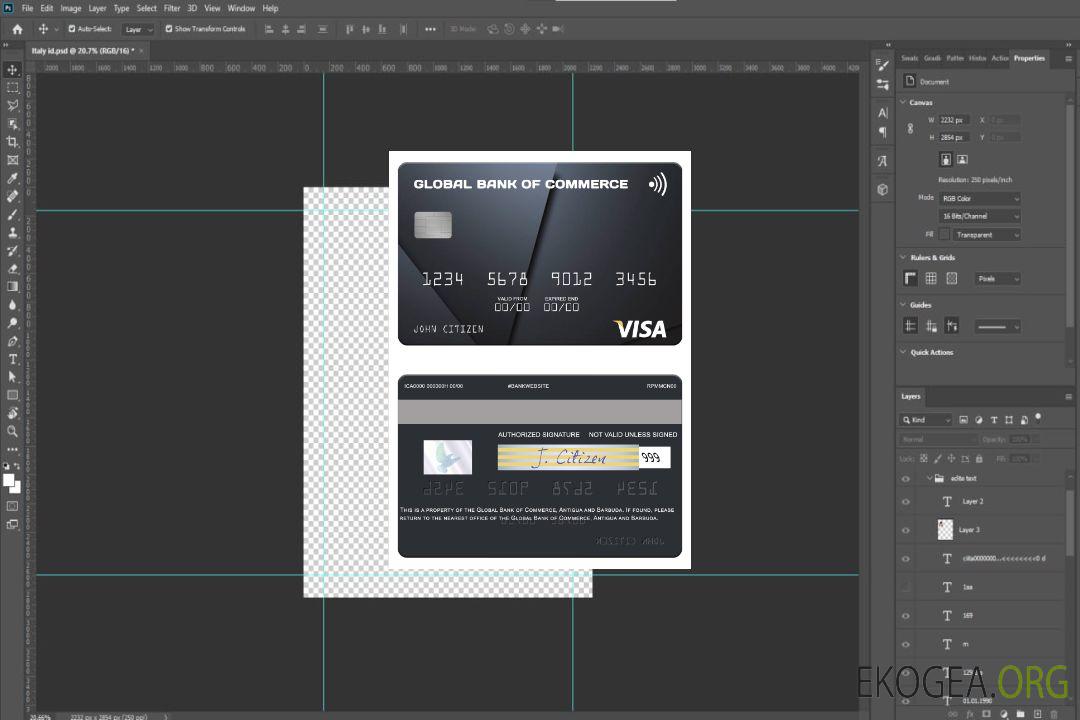 Carte visa d'Antigua-et-Barbuda Global Bank of Commerce template Carte visa d'Antigua-et-Barbuda Global Bank of Commerce template